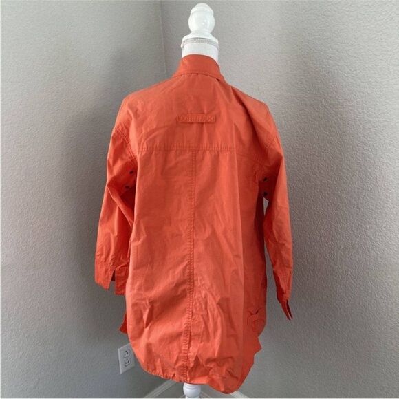 Emanuel Ungaro Womens Orange Long Sleeve Collared Duffle Coat Size Petite - Picture 3 of 10